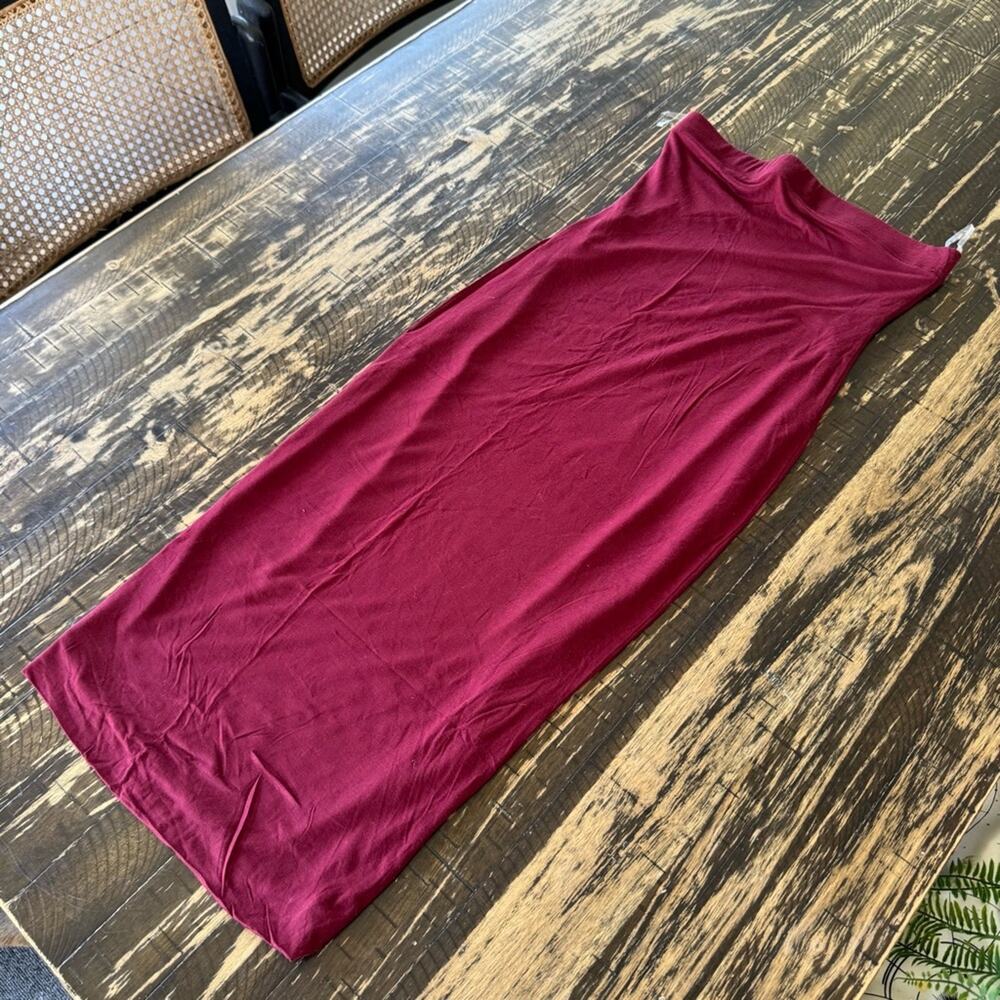 HELLO MISS - Maroon Tube Top Summer Dress - SMALL